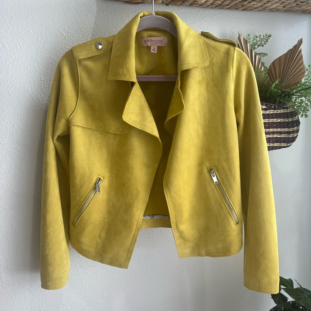 Philosophy Mustard Faux Leather Jacket